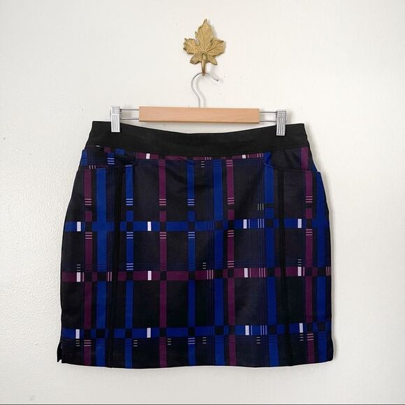 Adidas Blue Print Golf Mini Pencil Skirt preowned Medium - Picture 1 of 5